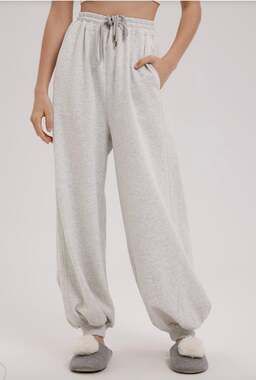 NAP Balloon Sweatpants Cotton Crop Ribbed Cuffs Drawstring Waistband Sz S Small